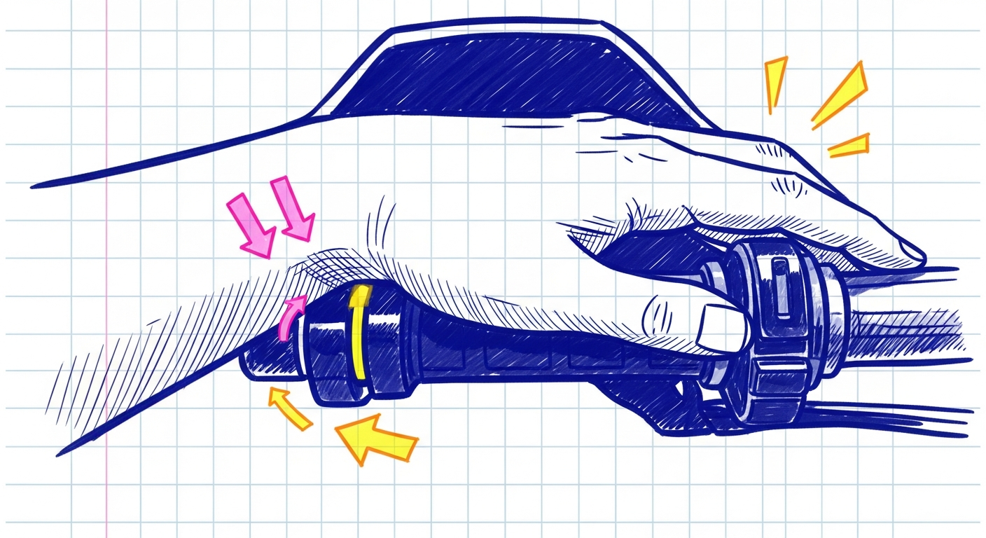 スロットルアシストで手の疲れを軽減するイメージイラスト